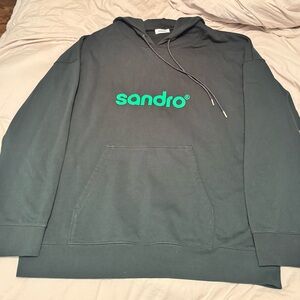 Sandro Green Logo Hoodie Sweatshirt Size XXL NWT